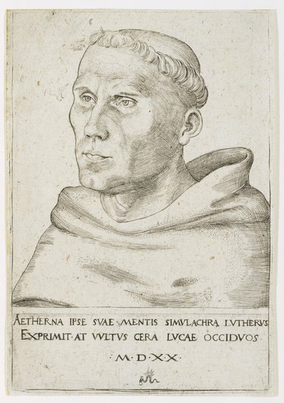 Martin Luther, Busta v zobrazení tří čtvrtin od Lucas Cranach the Elder