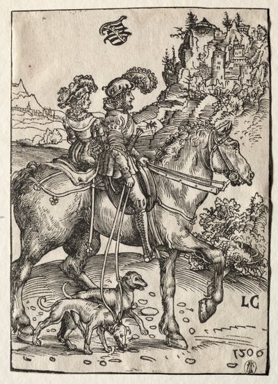 Gentleman a dáma na koni od Lucas Cranach