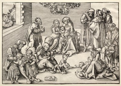 Svatá rodina a příbuzní od Lucas Cranach