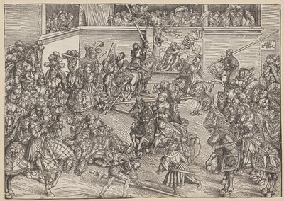 Turnaj se Sampsonem a lvem od Lucas Cranach
