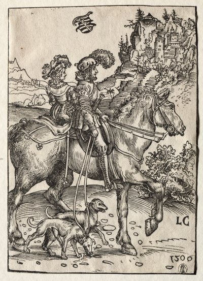 Gentleman a lady Riding to the Chase, 1506. od Lucas Cranach the Elder