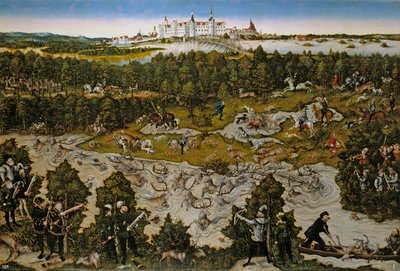 Lov na jelena od Lucas Cranach the Elder