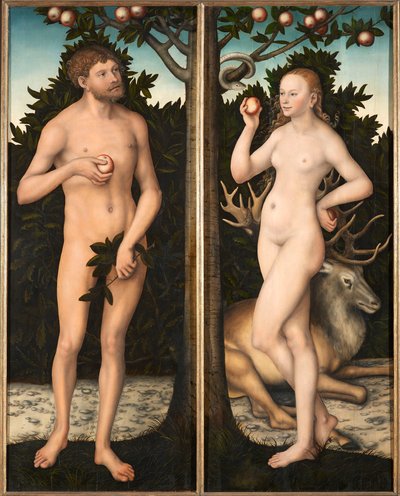 Adam a Eva. od Lucas Cranach the Elder