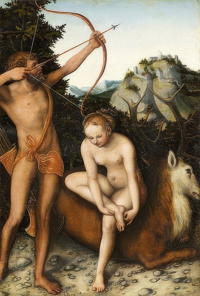 Apollón a Diana. Kolem roku 1530 od Lucas Cranach the Elder