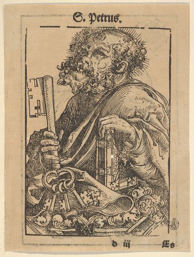 Busta svatého Petra, z Velké série wittenberských relikviářů, verso: Martin Luther..., 1509. od Lucas Cranach the Elder