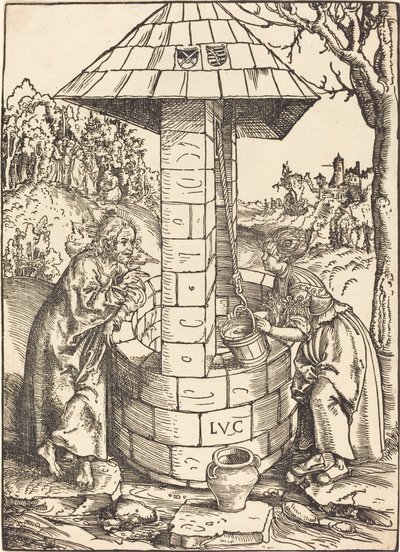 Kristus a žena Samaří od Lucas Cranach the Elder