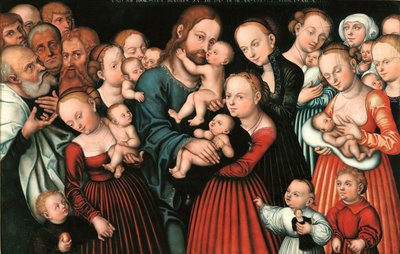 Německy: Christus segnet die Kinder Kristus žehná dětem. od Lucas Cranach the Elder