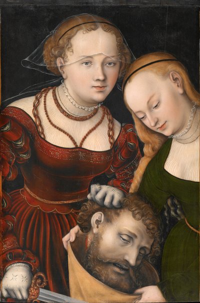 Německy: Judith mit dem Haupt des Holofernes und einer Dienerin Judith with the head of Holofernes and a servant (Judita s hlavou Holoferna a služebnou) od Lucas Cranach the Elder
