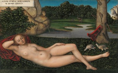 Němčina:  Quellnymphe Nymfa u fontány od Lucas Cranach the Elder