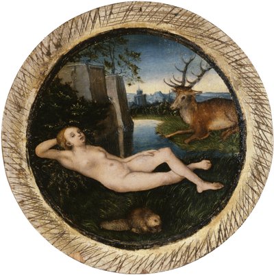 Německy: Odpočívající jarní nymfa Ležící nymfa od Lucas Cranach the Elder
