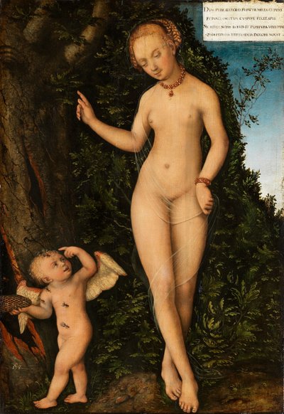 Německy: Venus mit Amor als Honigdieb Venuše s Amorem zlodějem medu od Lucas Cranach the Elder