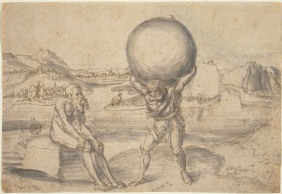 Herkules odlehčující atlas zeměkoule od Lucas Cranach the Elder