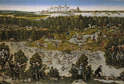 Lov na počest císaře Ferdinanda I. na zámku Torgau od Lucas Cranach the Elder