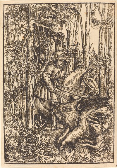 Lovec na koni Lov na divoké prase od Lucas Cranach the Elder