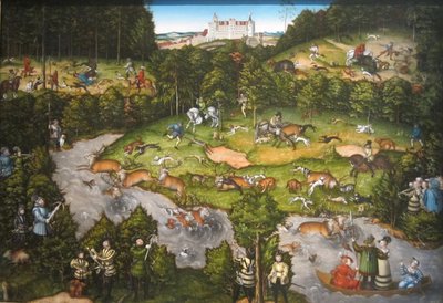 Lov u hradu Hartenfels od Lucas Cranach the Elder