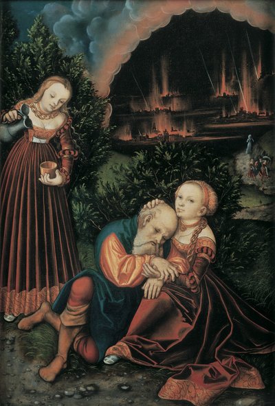 Lot a jeho dcery od Lucas Cranach the Elder