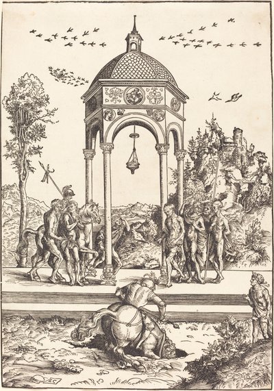 Marcus Curtius vrhající se do propasti od Lucas Cranach the Elder