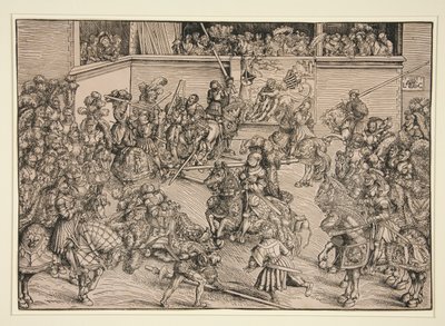 Druhý turnaj (s tapiserií Samsona a lva) od Lucas Cranach the Elder