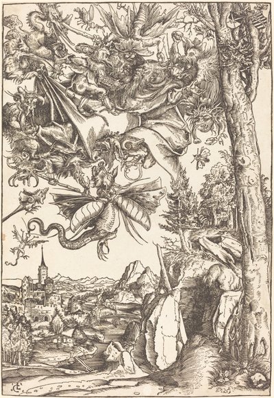 Pokušení svatého Antonína od Lucas Cranach the Elder