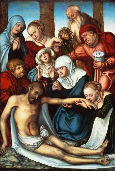 Nářek nad mrtvým Kristem od Lucas Cranach the Elder