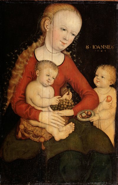 Panna a dítě s Janem Křtitelem jako chlapec“. od Lucas Cranach the Elder