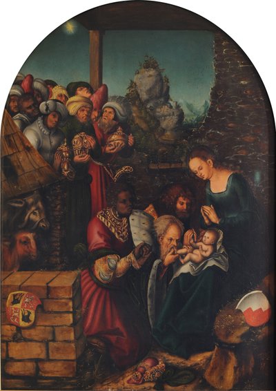 Německy: Die Anbetung der Heiligen Drei Könige Klanění mudrců od Lucas Cranach the Elder and workshop