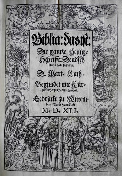 Návrh obálky Biblia od Martina Luthera, 1541. od Lucas Cranach the Younger