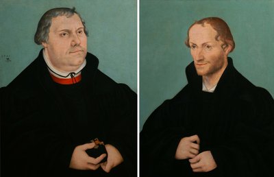 Portrét Martina Luthera amp; Portrét Philippa Melanchtona od Lucas Cranach the Younger