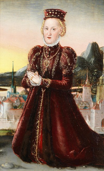 Portrét princezny Agnes Gräfin von Barby od Lucas Cranach the Younger