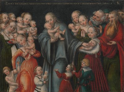 Německy: Christus segnet die Kinder Kristus žehná dětem od Lucas Cranach the Younger and workshop