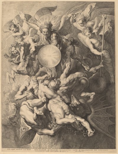 Pád rebelských andělů od Lucas Emil Vorsterman after Sir Peter Paul Rubens