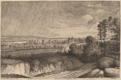 Deštivá krajina od Lucas Emil Vosterman, after Lodewijk de Vadder