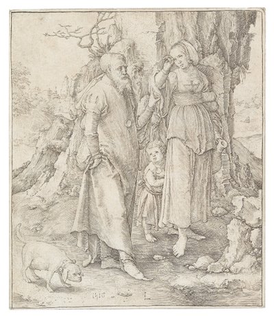 Zavržení Hagar, 1516. od Lucas Leyden van