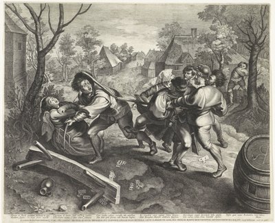 Farmáři bojují po karetní hře od Lucas Vorsterman (I)