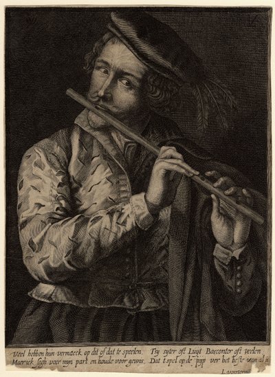 Hráč na flétnu od Lucas Vorsterman the Elder