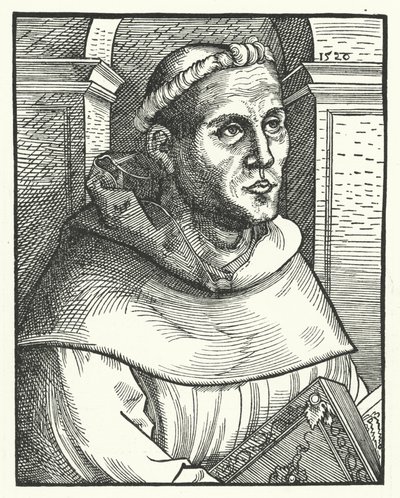 Martin Luther jako augustiniánský mnich (rytina) od Lucas the Elder (after) Cranach