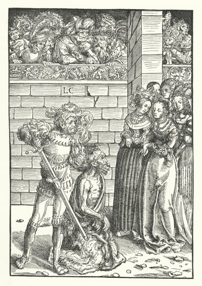 Stětí svatého Jana Křtitele (rytina) od Lucas the Elder (after) Cranach