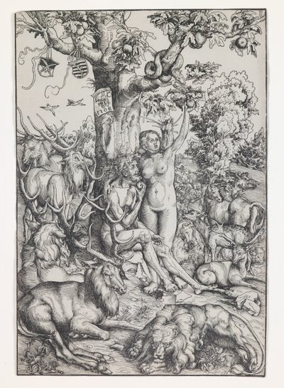 Adam a Eva v ráji od Lucas the Elder Cranach