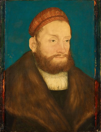 Casimir de Brandebourg Culmbach (1481-1527) - markrabě Kazimír z Braniborska-Bayreuthu, po Cranach, Lucas, starší (1472-1553). Olej na dřevě, po 1524. Rozměr : 37,3x28,5 cm. Uměleckohistorické muzeum, Vienne od Lucas the Elder Cranach