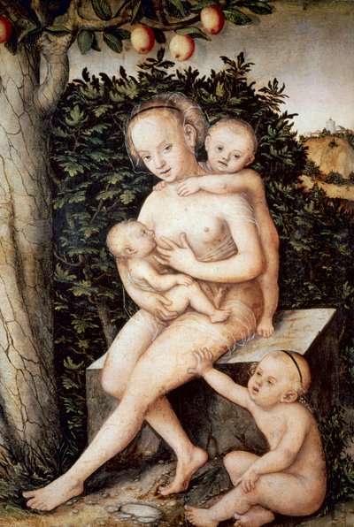 Charita. Obraz Lucase Cranacha staršího (1472-1553). Olej na dřevě, kolem roku 1537, renesance. Královské muzeum výtvarných umění v Antverpách (Belgie). od Lucas the Elder Cranach