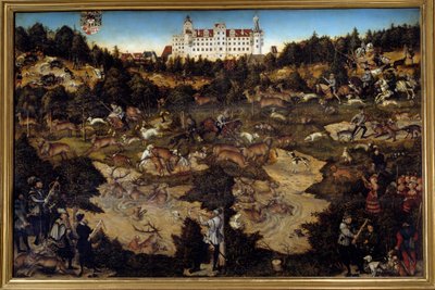 Lov na počest Karla V. na zámku Torgau (Německo). Obraz Lucase Cranacha staršího (1472-1553) od Lucas the Elder Cranach