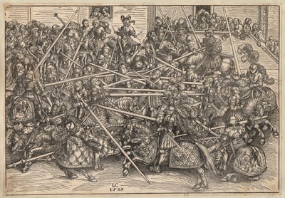 Tournoi - Turnaj - Cranach, Lucas, starší (1472-1553) - 1509 - Dřevoryt - 29,5x42,5 - Soukromá sbírka od Lucas the Elder Cranach
