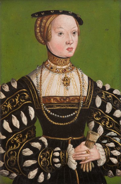 Alžběta Rakouská (1526–1545), kolem 1551 (olej na mědi) od Lucas the Younger (school of) Cranach