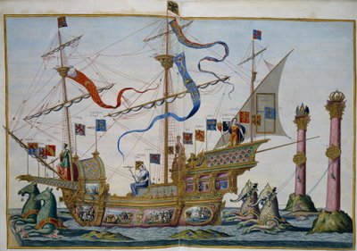Smuteční průvod v Bruselu u příležitosti smrti císaře Karla V. List 5 par Doetecum, Lucas, van (asi 1530-asi 1584) od Lucas van Doetechum