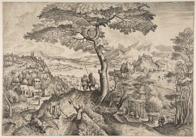 Vojáci v klidu Milites Requiescentes z Velké krajiny, ca. 1555-56 od Lucas van Doetecum