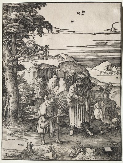 Abraham jde obětovat Izáka od Lucas van Leyden