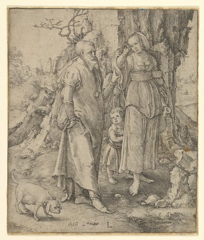 Abraham posílá pryč Hagar, 1516. od Lucas van Leyden