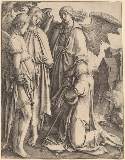 Abraham a tři andělé od Lucas van Leyden
