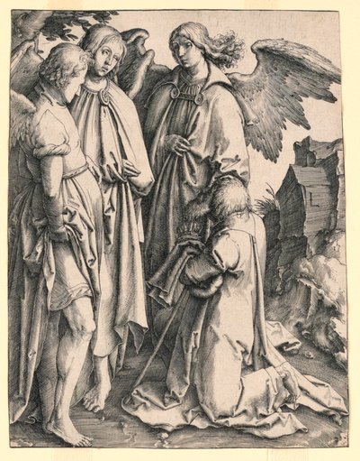 Abraham a tři andělé od Lucas van Leyden