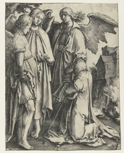 Abraham a tři andělé od Lucas van Leyden